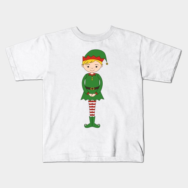 Christmas Elf Boy Digital Art | Christmas Special | illusima Kids T-Shirt by illusima